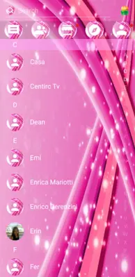 SMS Theme Sparkling Pink love android App screenshot 1