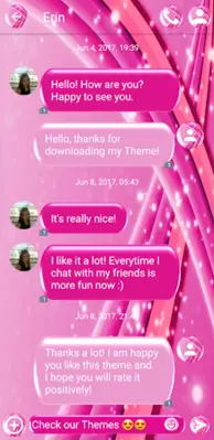 SMS Theme Sparkling Pink love android App screenshot 3