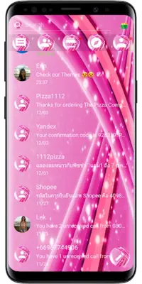 SMS Theme Sparkling Pink love android App screenshot 6