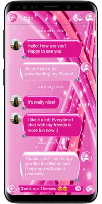 SMS Theme Sparkling Pink love android App screenshot 7